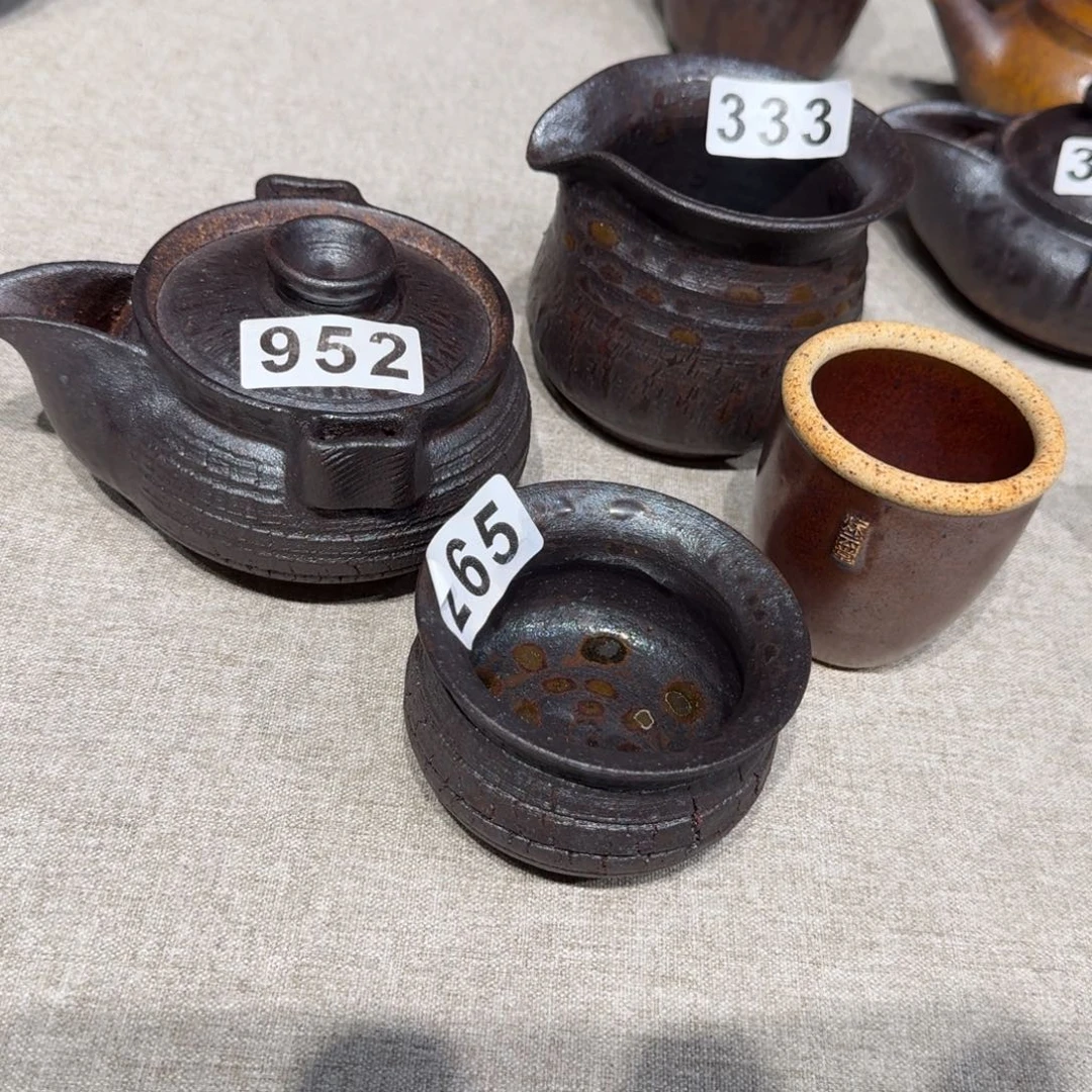 杯手****芦粗瓷茶具素胎无釉盖碗