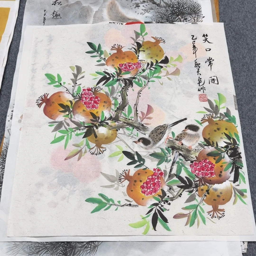 国画三尺斗方50X50纯手绘作品