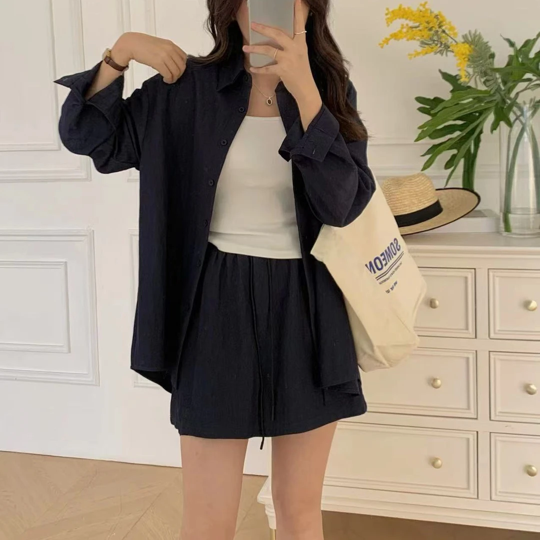 时尚韩版休闲衬衫三件套810