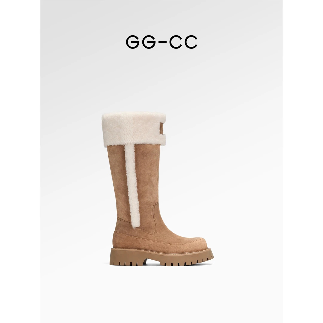 雪屋派对冬季加绒厚底雪地靴女保暖毛毛高筒靴子阔腿裤必备鞋