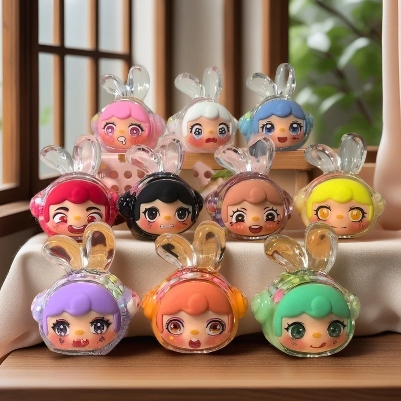 创意可爱奶色马卡龙音乐兔流沙入油树脂桌面摆件家居装饰品