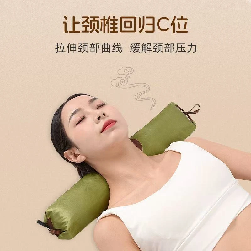 枕头颈椎枕艾荞麦养生中式硬枕护颈枕艾灸
