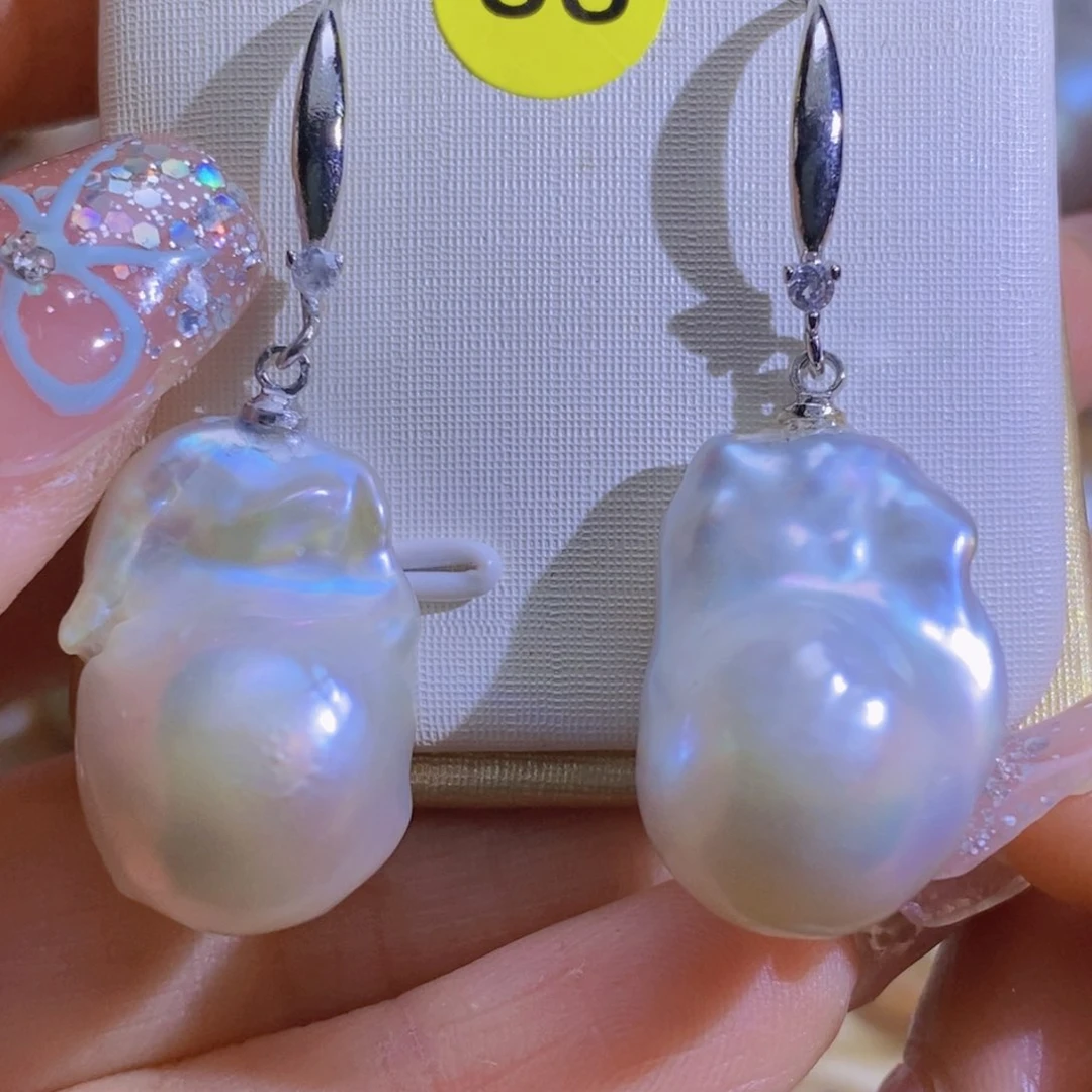 银S925镶嵌淡水珍珠微瑕