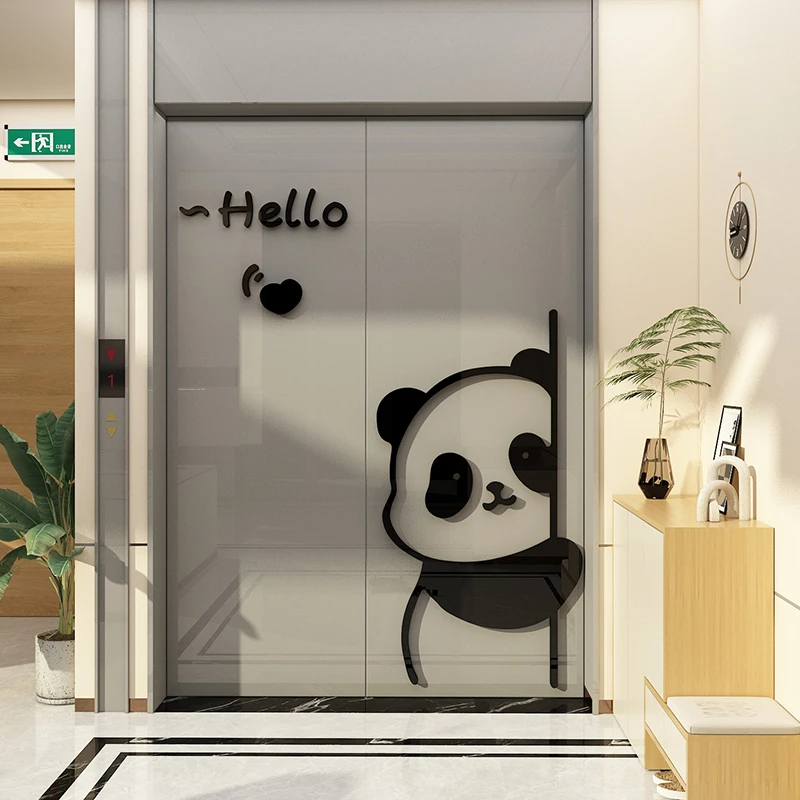 电梯厅间贴纸一梯一户门口卧室墙面装饰房间布置高级感入户摆挂件