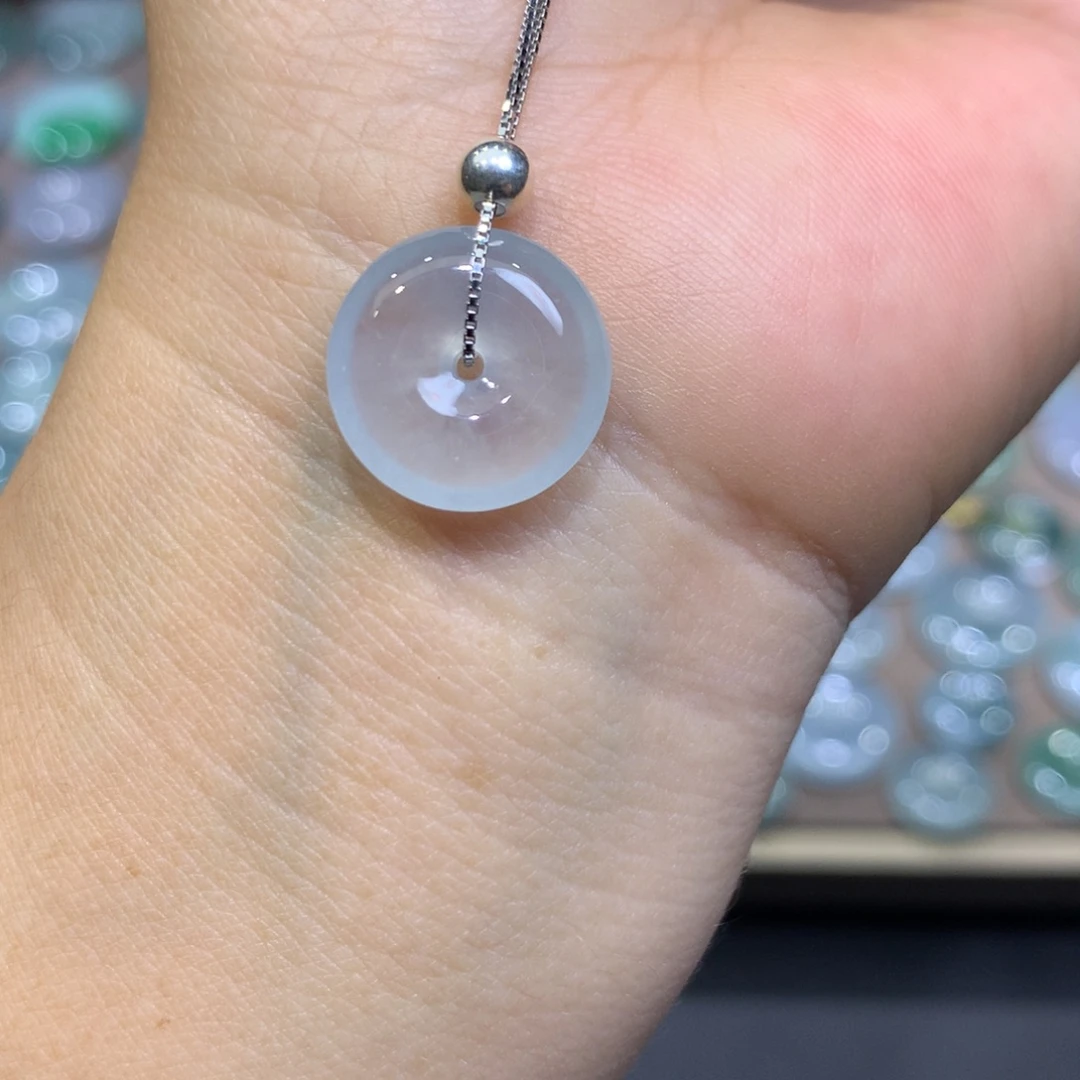 翡翠未镶嵌颈饰平安扣14.6*5.2