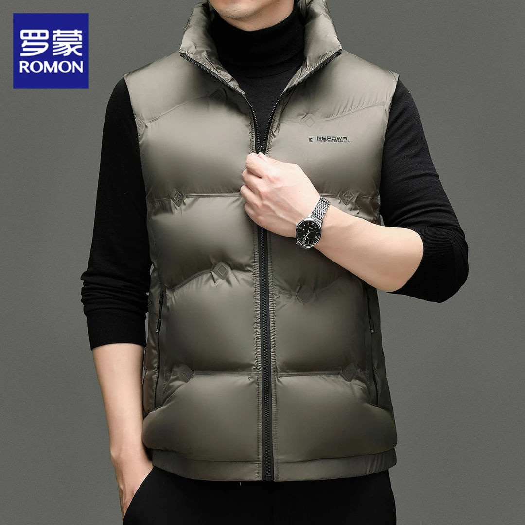 罗蒙棉马甲男士2025冬季新款潮流无袖坎肩马夹保暖休闲背心外套男