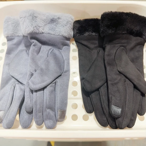 颜色不挑北极绒触屏手套户外骑行保暖男女同款成人手套