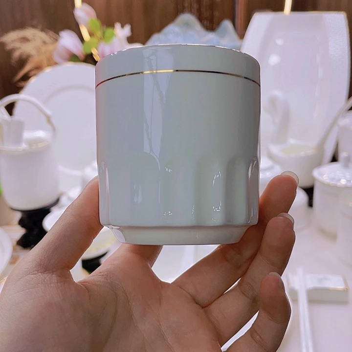 瓷螺纹江中杯10个