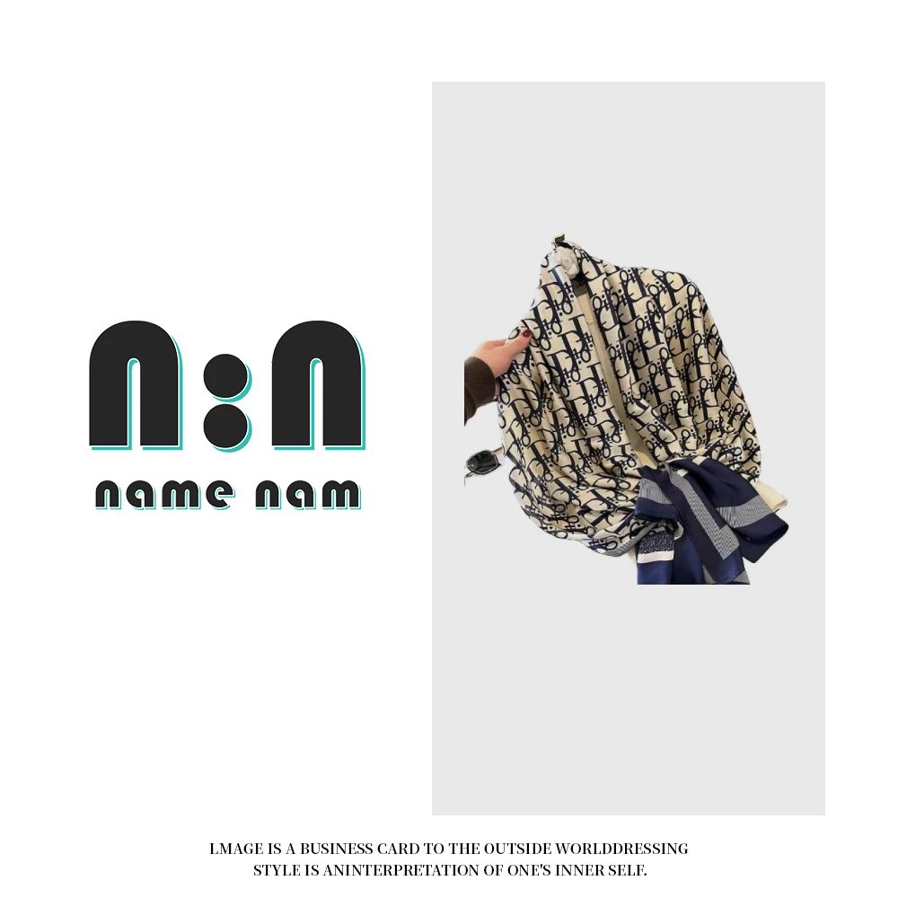 夏季女士轻奢字母 D 风格百搭韩版印花围巾长巾