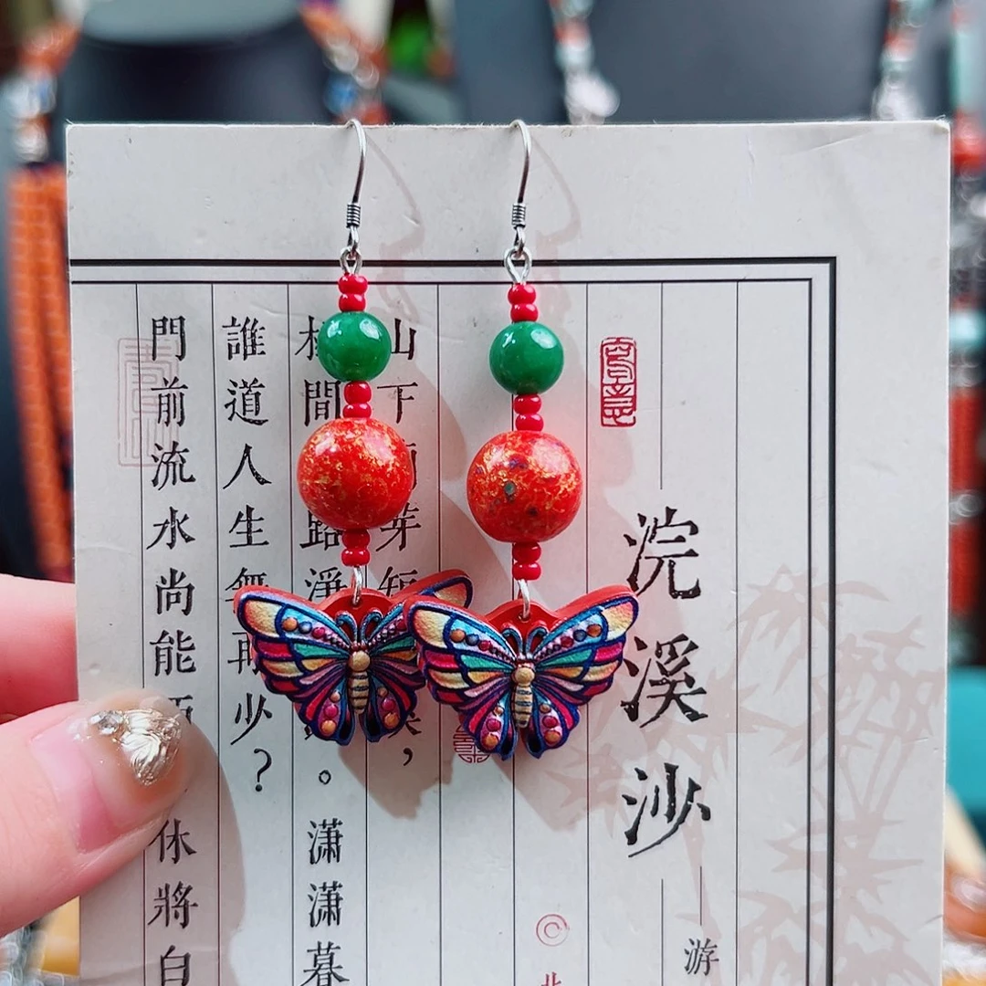 925银珐琅锦象原创设计款式耳环