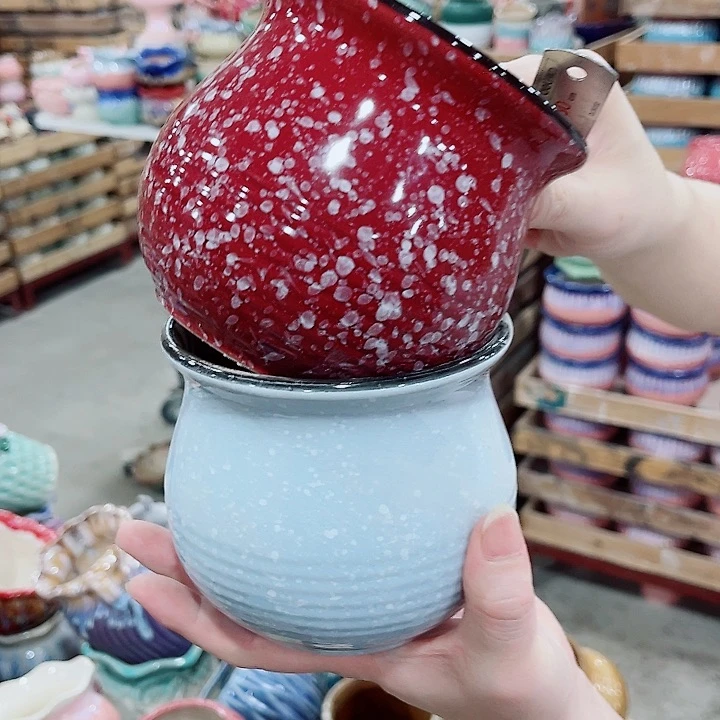 有孔，凑10元包邮陶瓷花盆发货！