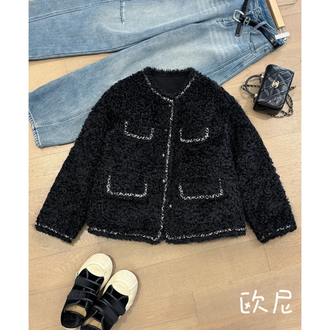 小众设计款极简百搭圆领小香羽绒服外套 2412B5862