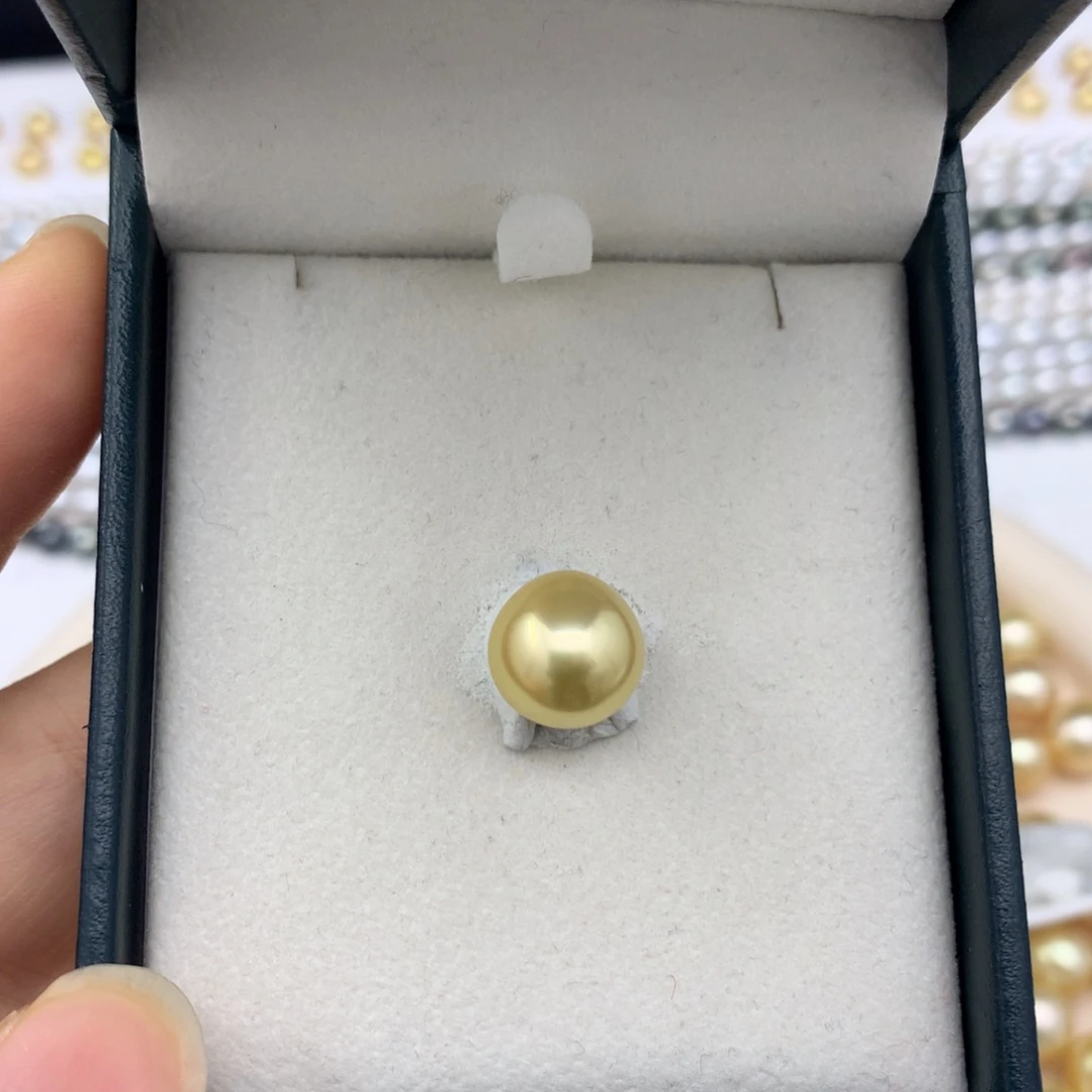 海水珍珠裸珠11.9mm极光婴儿肌水滴金珠