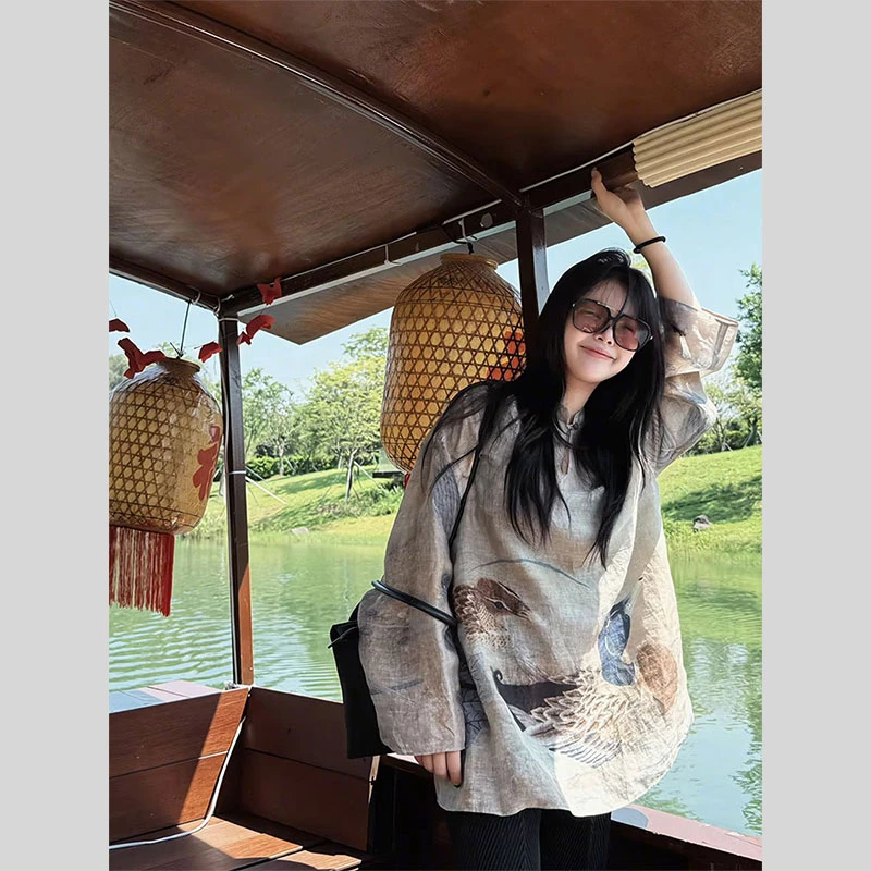 2025年早秋新款新中式国风上衣年轻款复古改良唐装轻奢高级感小衫