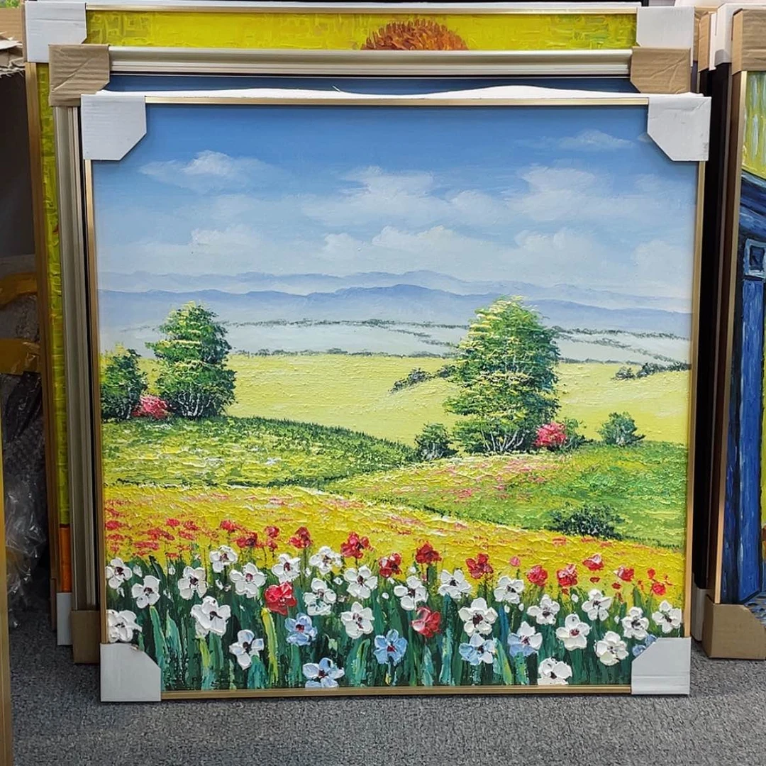 【闪购商品】油画田园风光手绘油画含框70×70