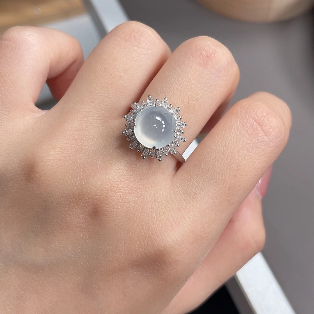 银S925镶嵌戒指翡翠