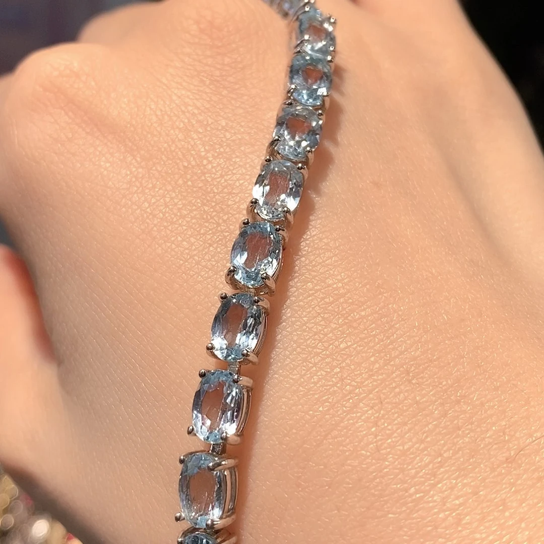 银S925镶嵌托帕石手链福利款