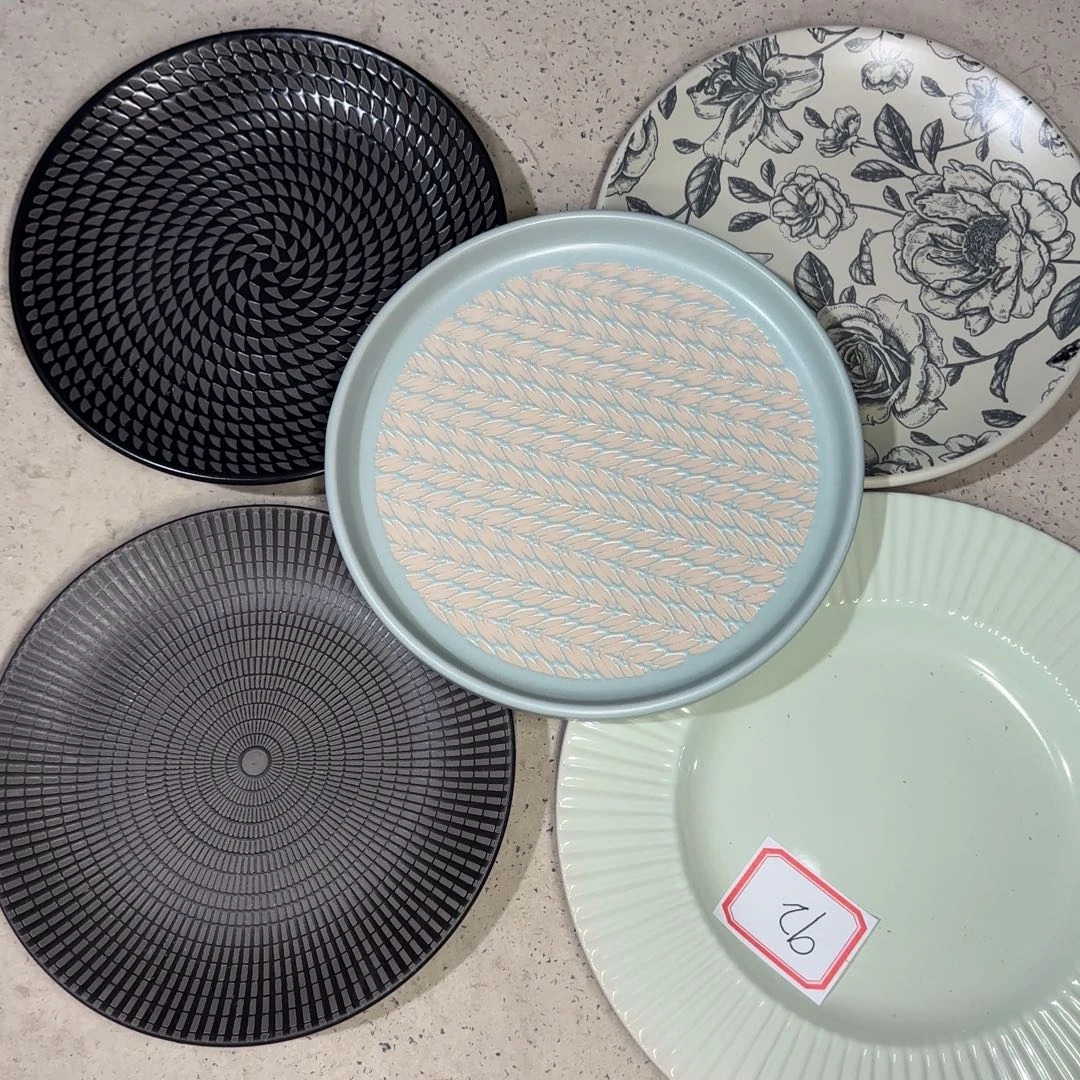 蒜****直播特惠八寸浅盘五支装微瑕