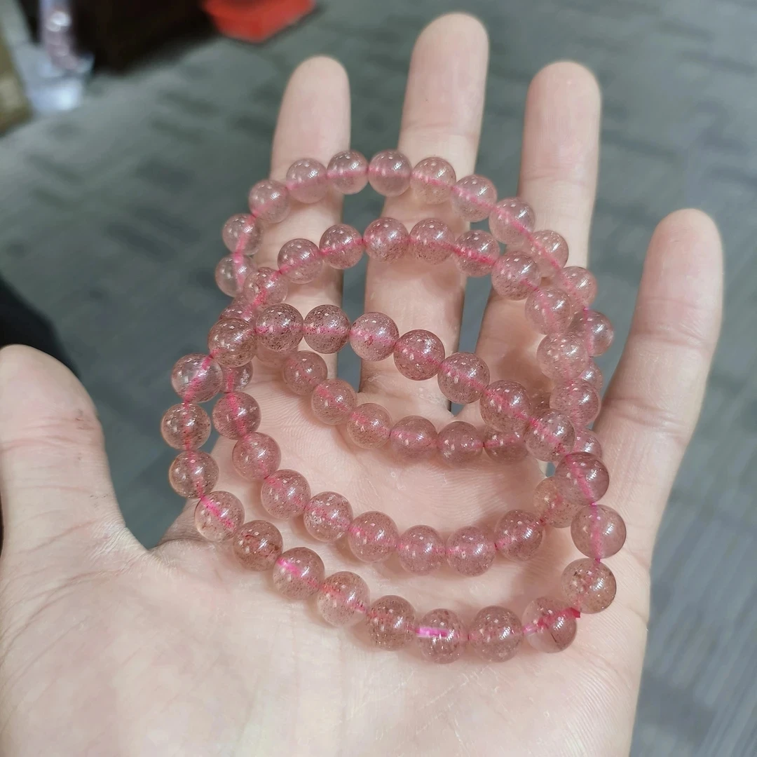 【书记甄选】天然草莓晶单圈手链 多样式发一 8mm CK259