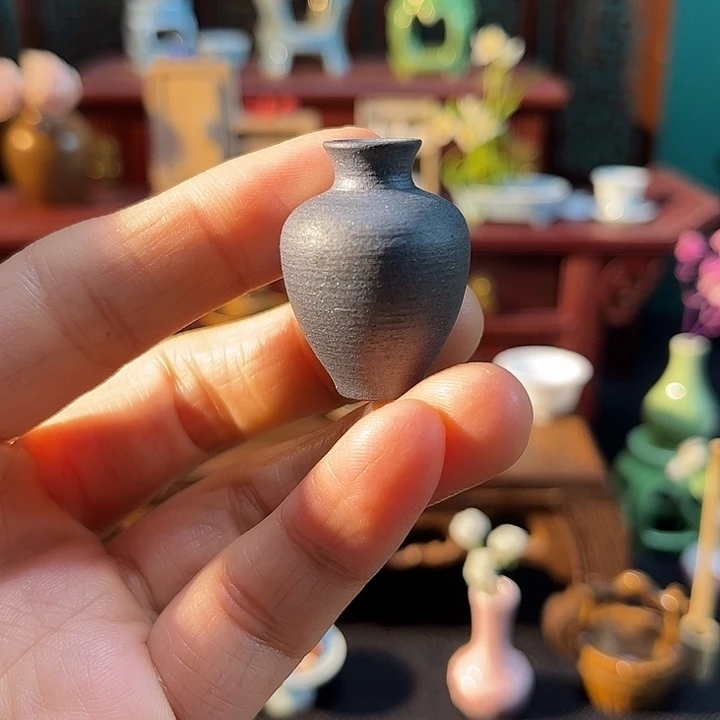 摆件微陶老王迷你花瓶