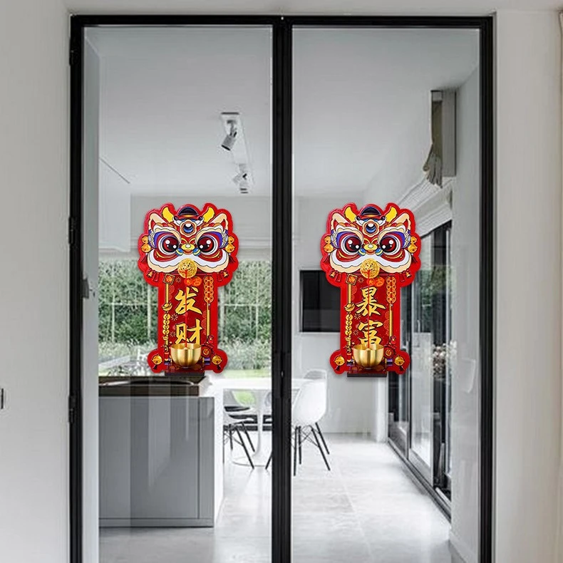 多巴胺醒狮磁吸门铃新年入户大门装饰铜铃冰箱贴过年氛围布置挂件