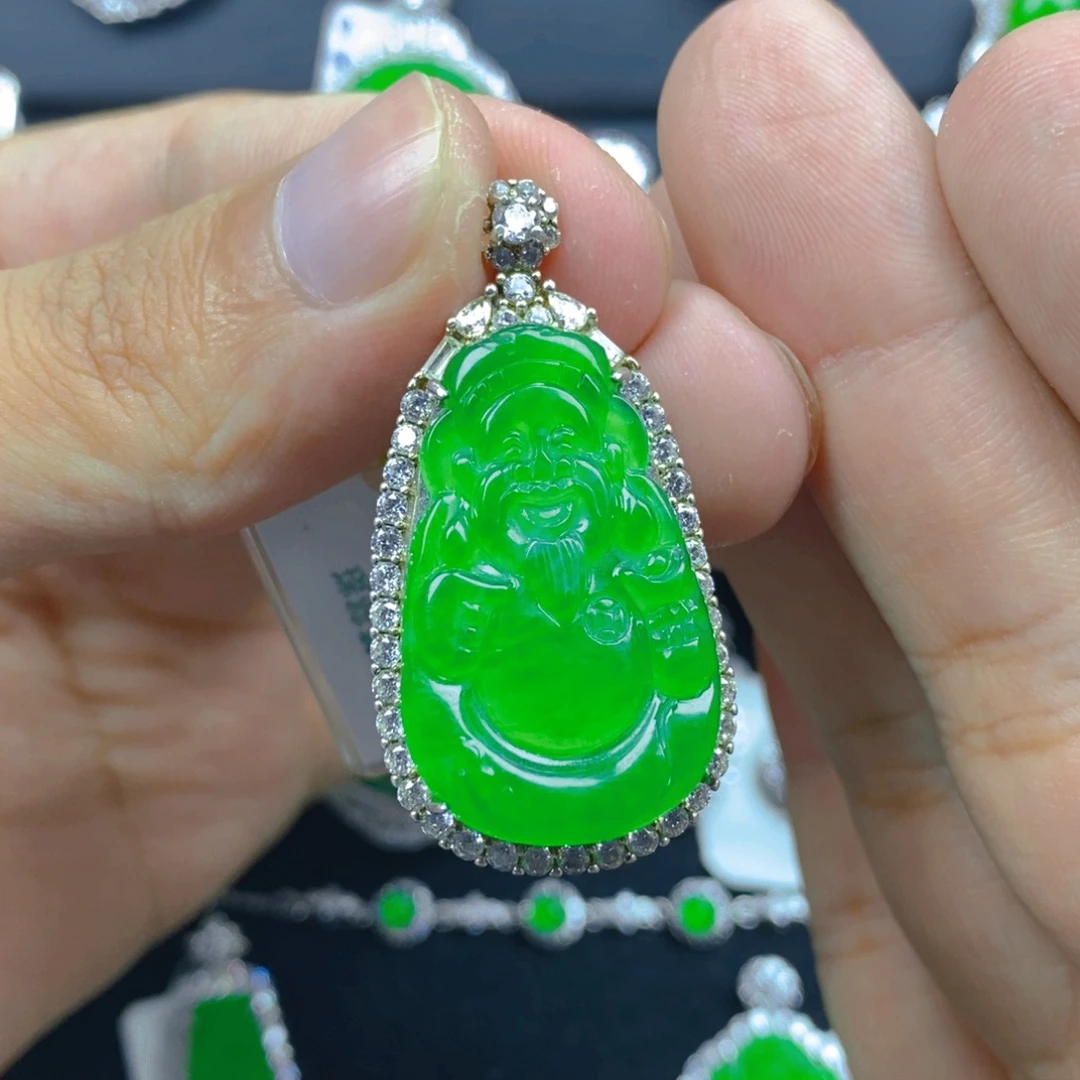 翡翠银S925镶嵌颈饰