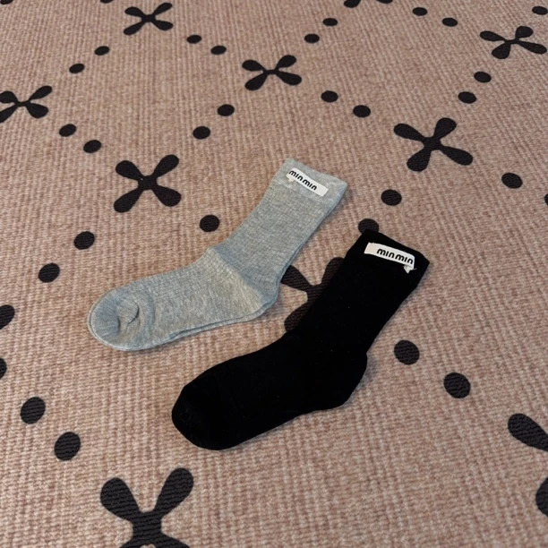 MZ.儿童夏季简约薄款小标中筒袜1732