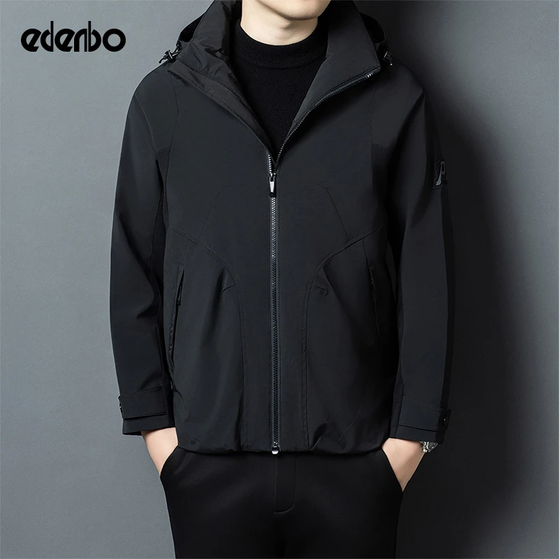【商场同款】爱登堡连帽夹克外套男士秋冬季宽松夹棉商务休闲茄克衫
