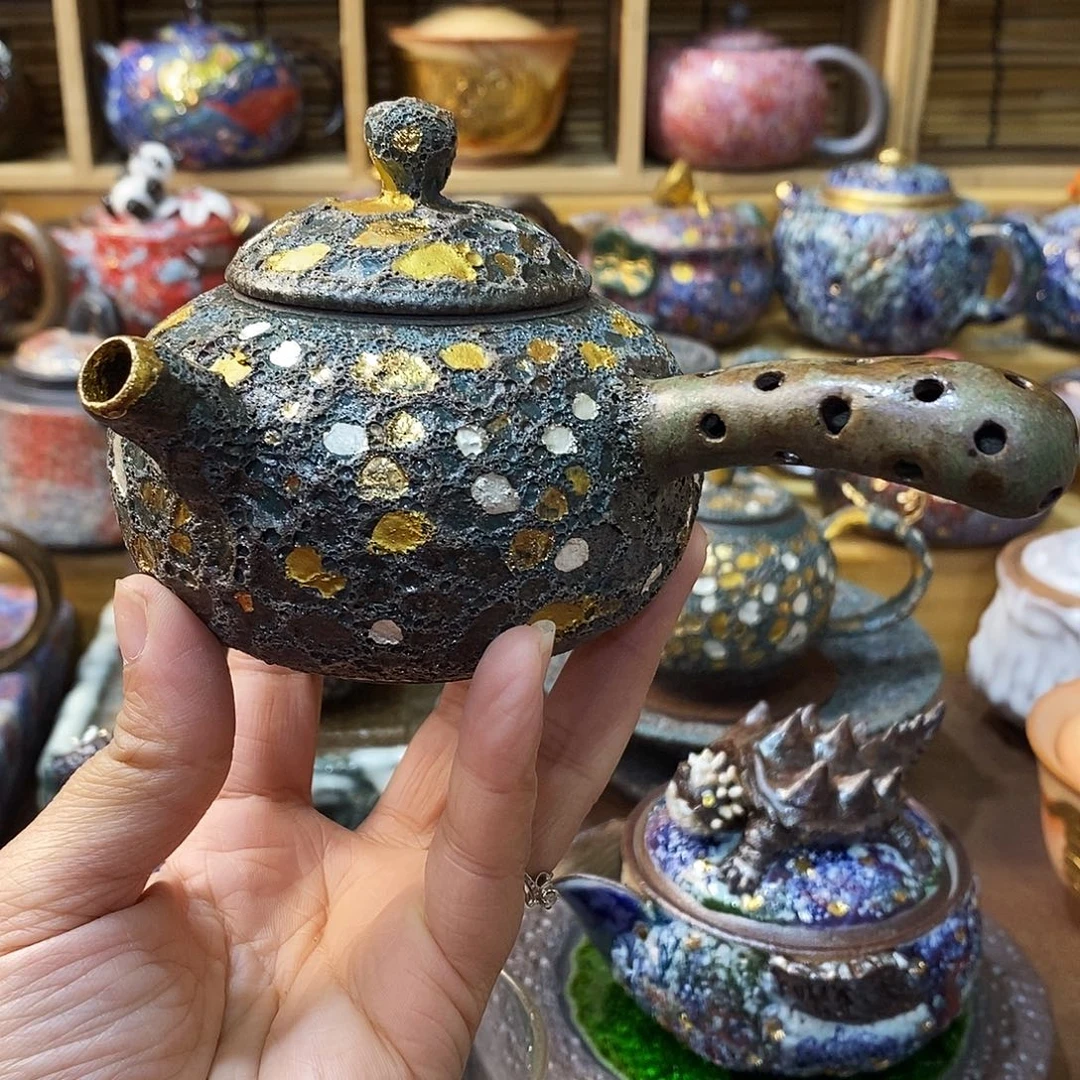 粗陶柴烧志野茶器