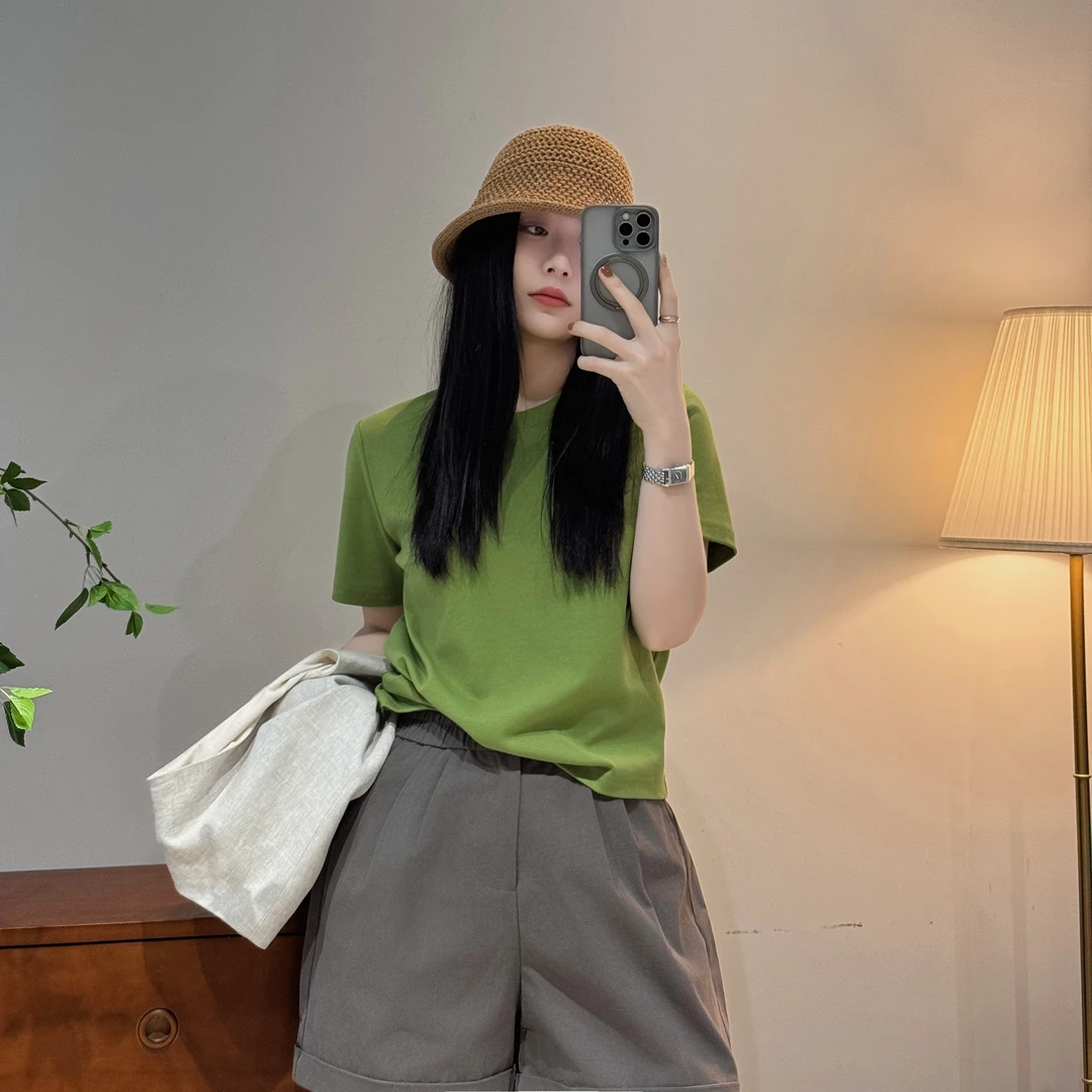 短袖女款爆款2025新款夏春游出行衣服洋气女装上衣-M25104306