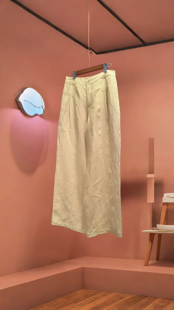 简约显瘦款汉麻直筒裤