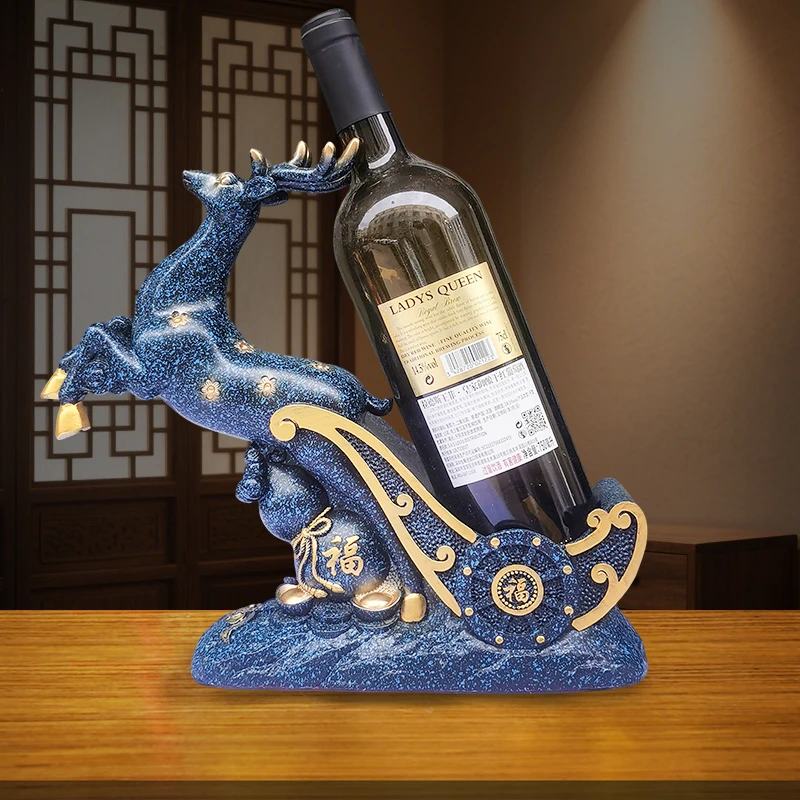 一鹿平安红酒架酒柜摆件创意高档客厅家居玄关电视柜办公室装饰品