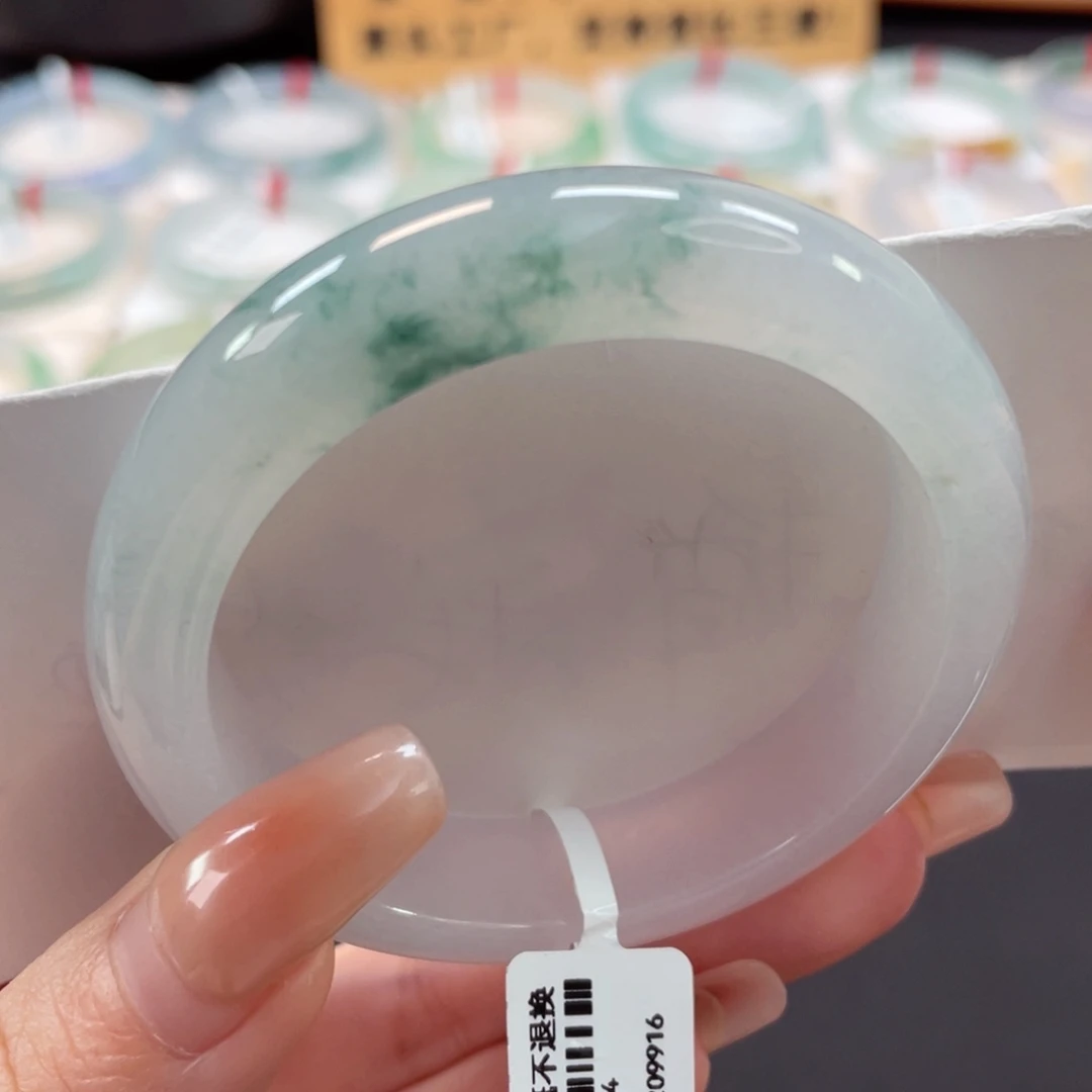 未镶嵌手镯翡翠51糯冰冰飘花13号