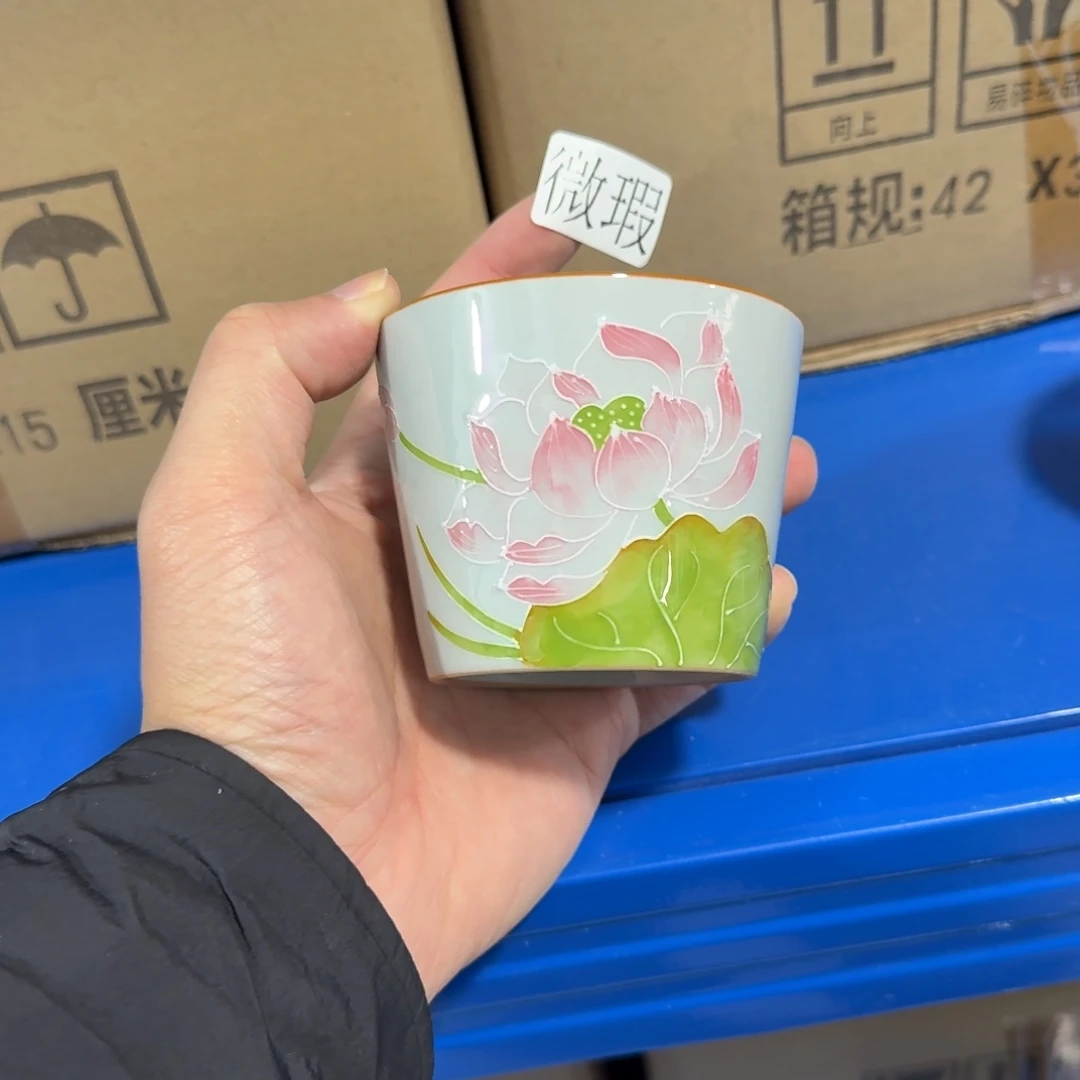 釉下手绘茶具微瑕