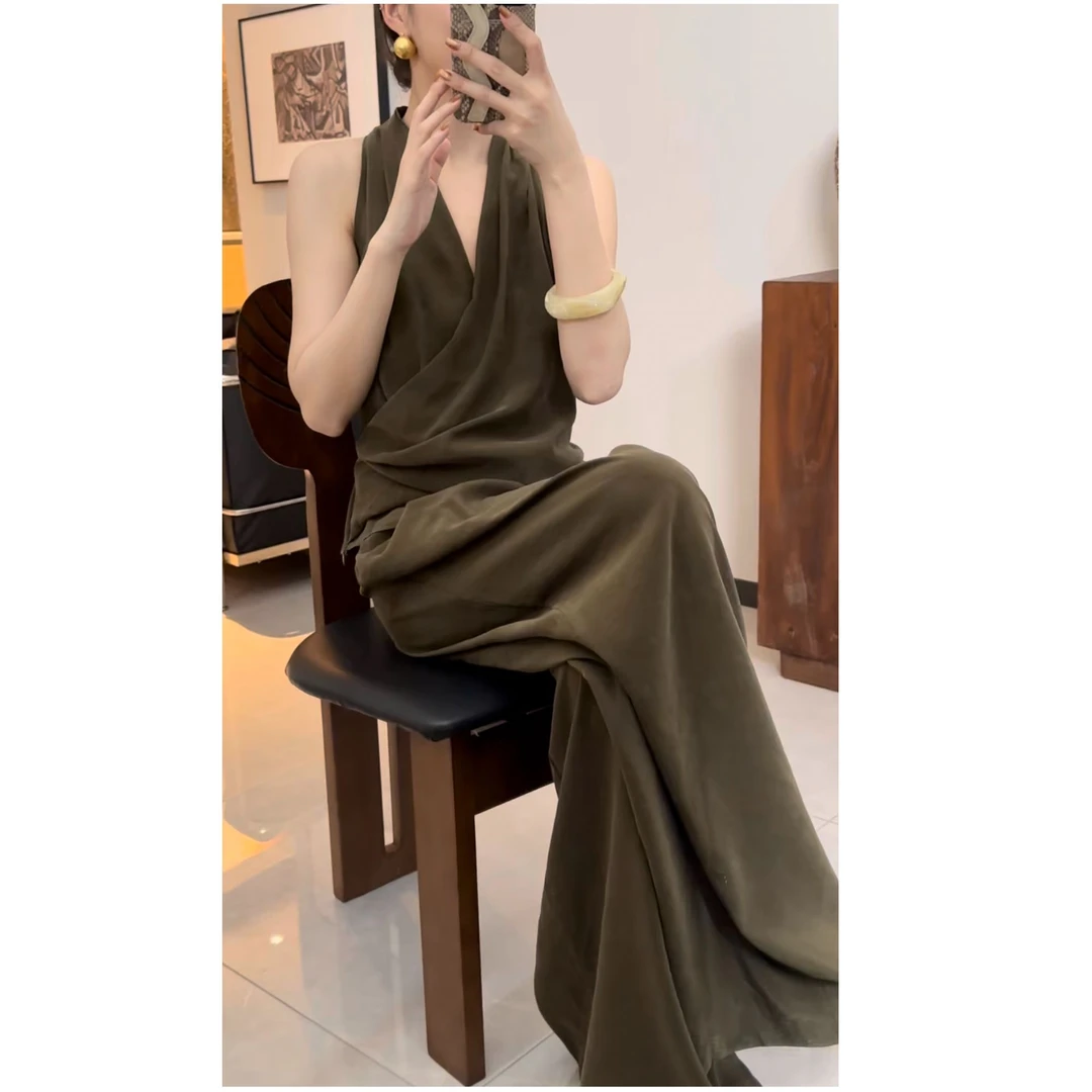 GUIMIN 夏季韩版气质设计感无袖上衣&阔腿裤套装 A281