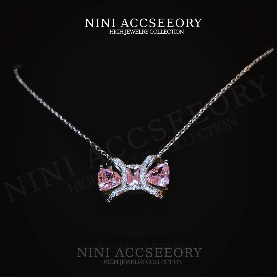 链子925银锆石 『甜梦粉蝶』轻奢甜酷千金公主风小众时尚百搭项链