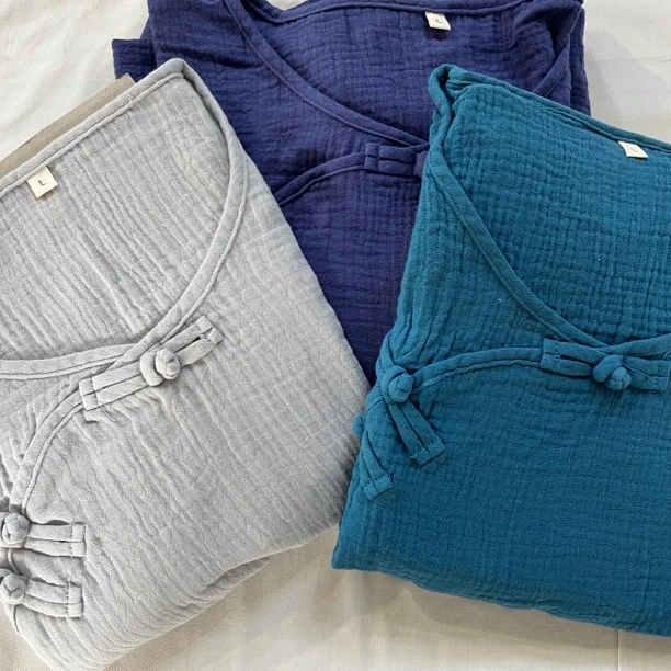 纯棉双层纱布睡裙连衣裙宽松夏季中长款