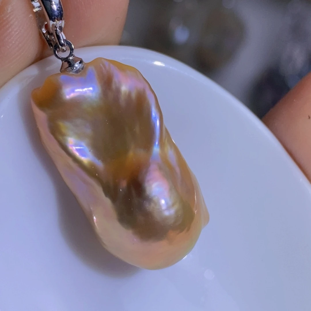 银S925镶嵌天然淡水珍珠淡水珍珠