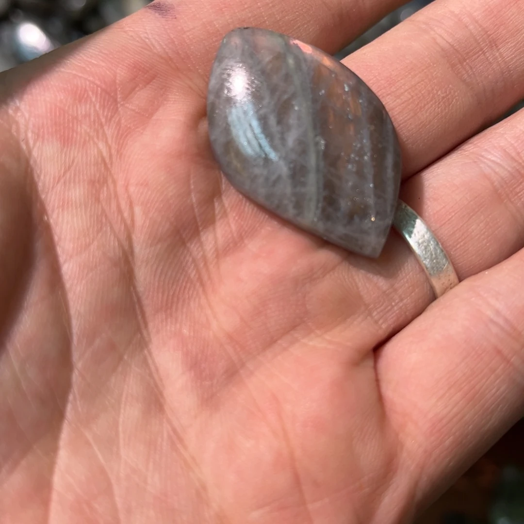 拉长石把玩未镶嵌你*萌