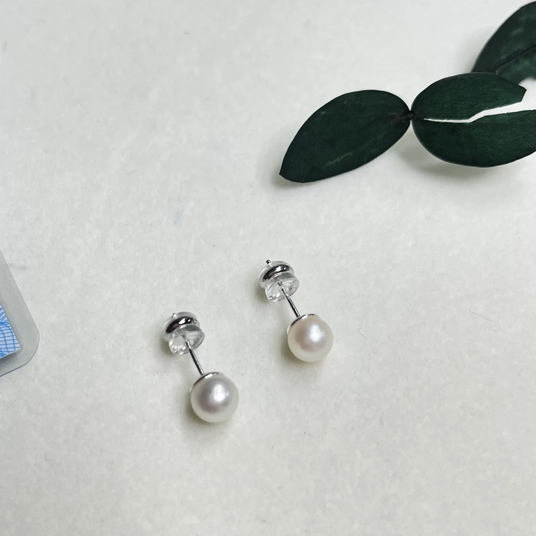 全新未使用 【六六中古】孤品简约s925海水珍珠耳钉ap6494