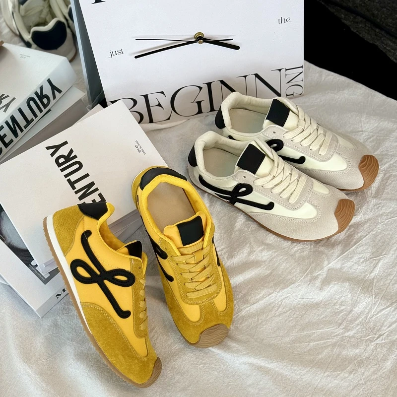 春季女士拼色运动休闲鞋女款时尚百搭透气轻便德训鞋Z1307-6111