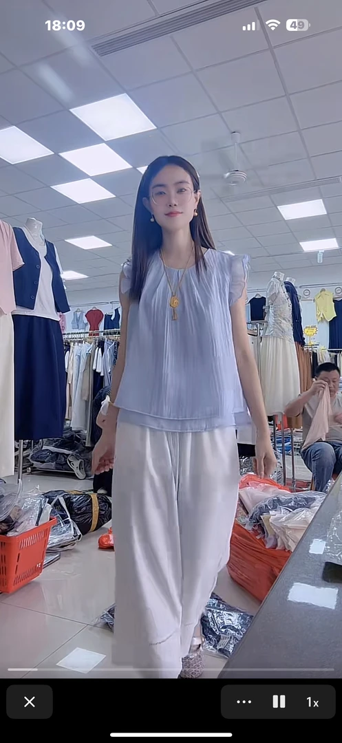 女士直筒阔腿九分裤裤，《86-127》夏季薄款