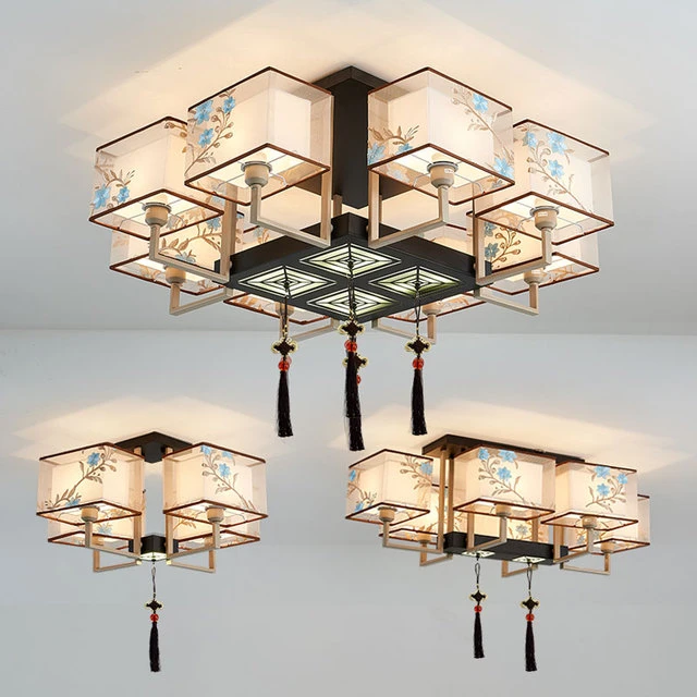 新中式吸顶灯客厅大灯中国风简约现代大气主卧室书房餐厅房间灯具