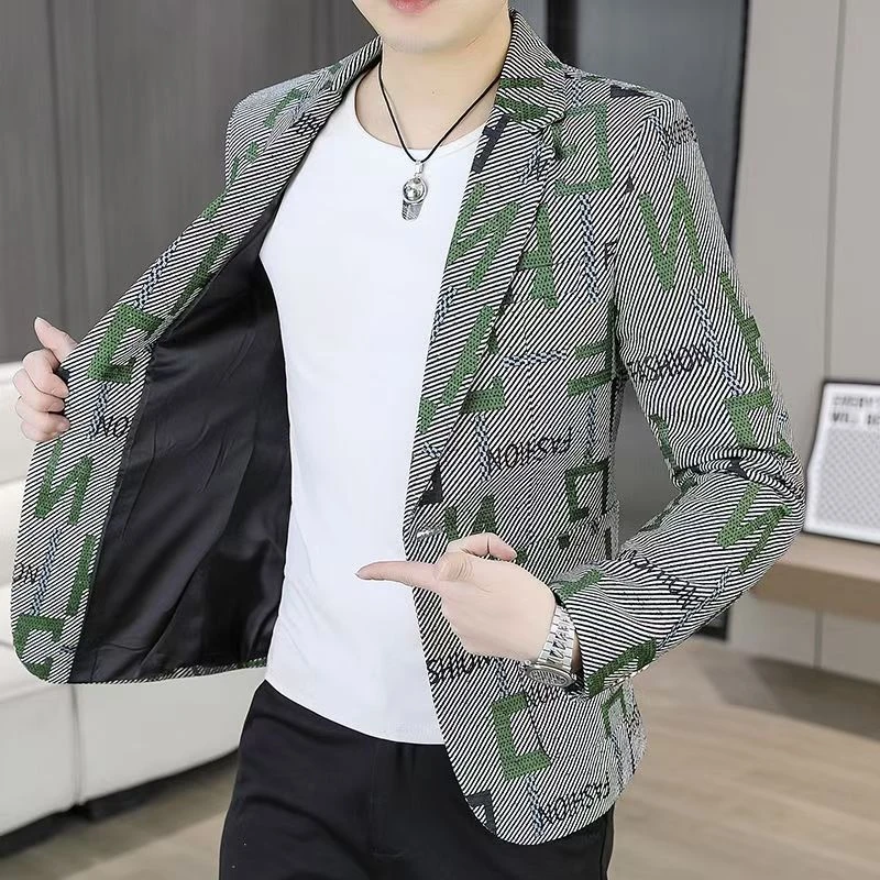 Q 200-399 男士春秋时尚休闲潮流修身帅气韩版 200-399 男西服