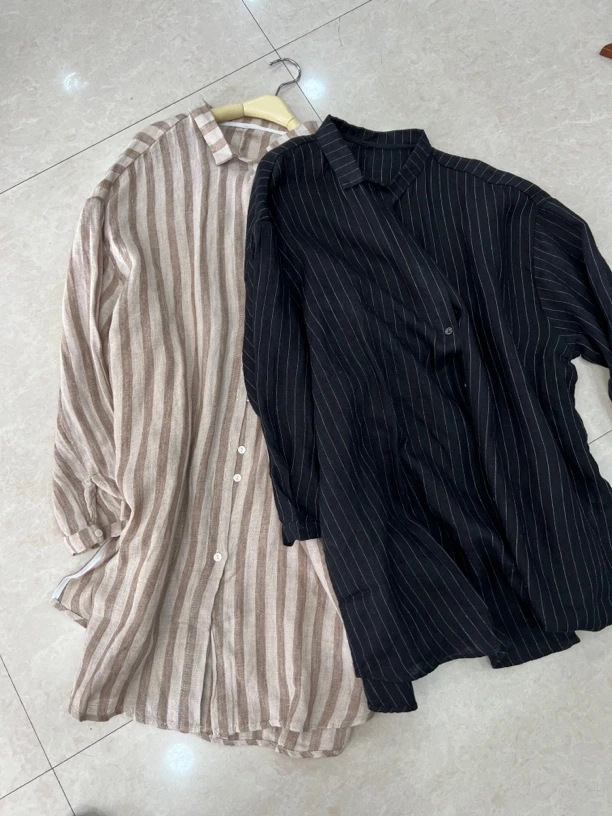 色织麻小领衬衫 H