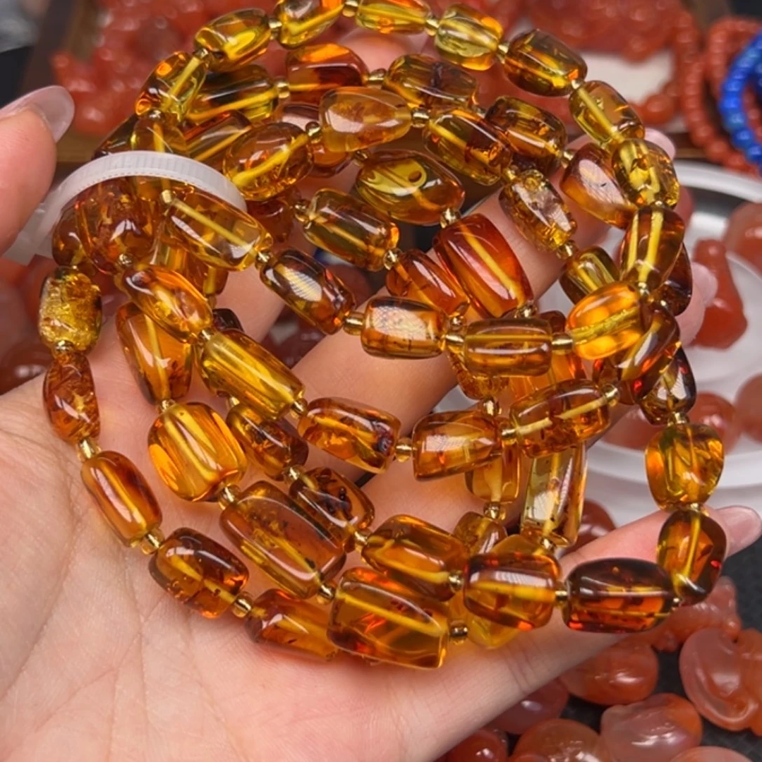 琥珀未镶嵌手链多圈手串