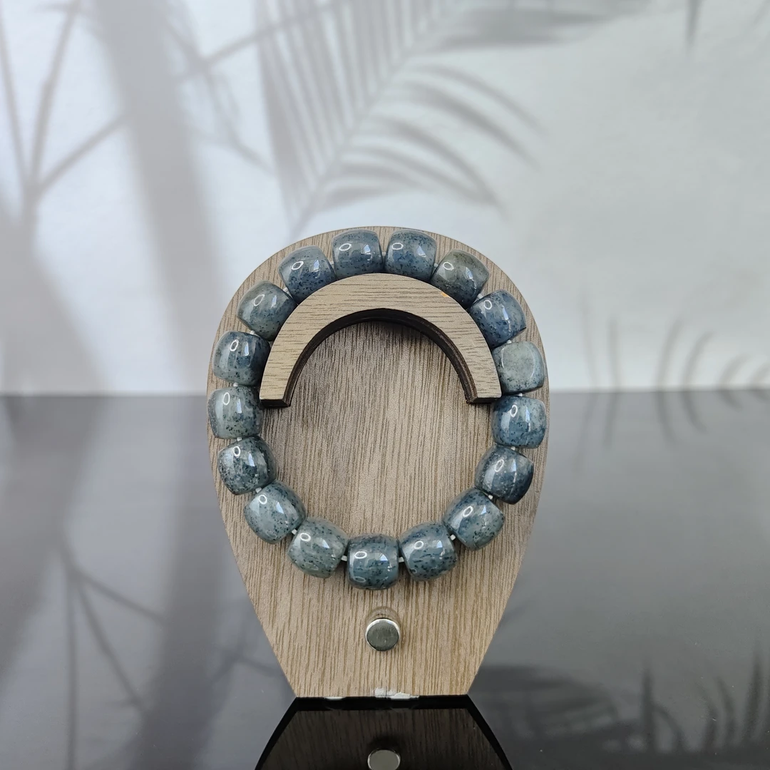 E和田玉青花籽直切手串（卡12）4932