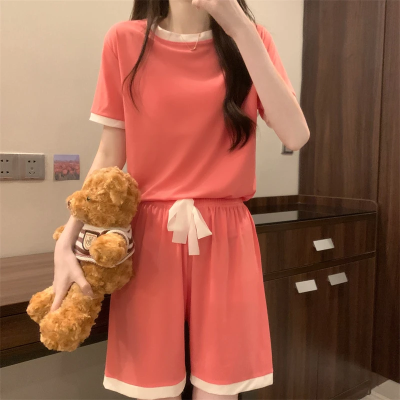 夏季睡衣女冰丝网红套装夏天薄款凉爽短袖睡衣女款爆款2025新款