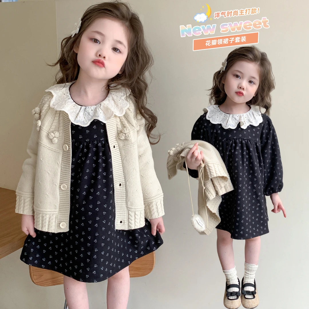 女童毛线外套洋气儿童春秋季新款韩版女宝宝针织开衫小女孩线衣潮