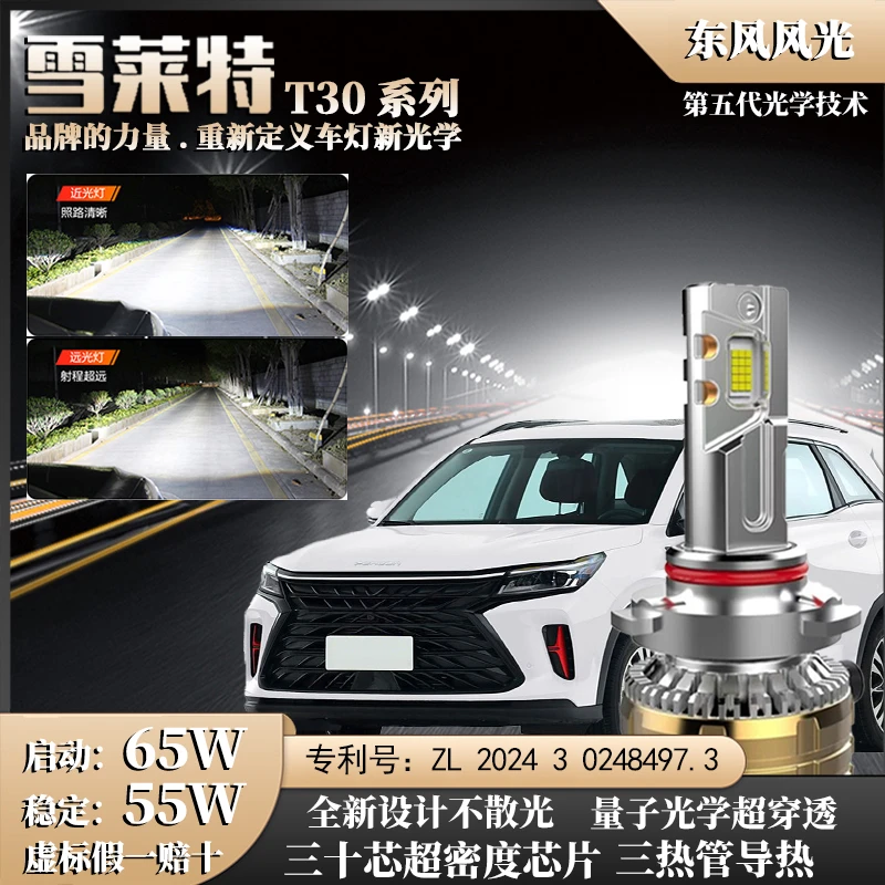 【东风风光65W】30芯激光强光LED大灯S560580E1E3ix5370360330超亮